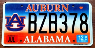 Alabama 2012 - tablica z USA