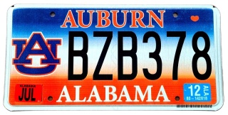 Alabama 2012 - tablica z USA