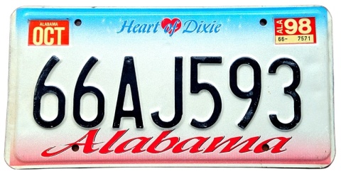 Alabama 1998 - tablica z USA
