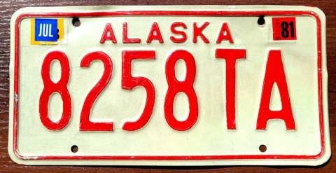 Alaska 1981 - tablica z USA