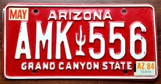 Arizona 1984 - tablica z USA