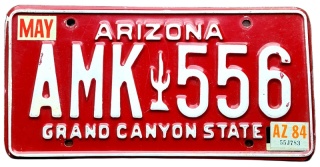Arizona 1984 - tablica z USA