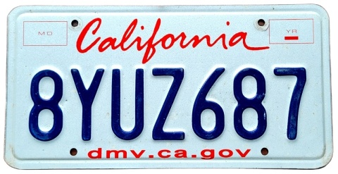 California - tablica z USA