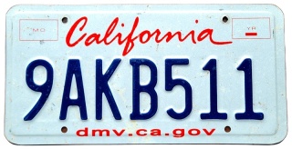 California - tablica z USA