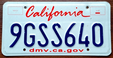 California - tablica z USA