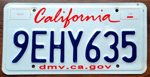 California - tablica z USA