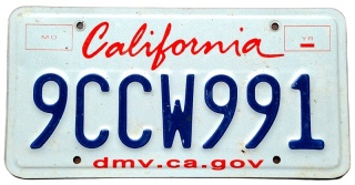 California - tablica z USA