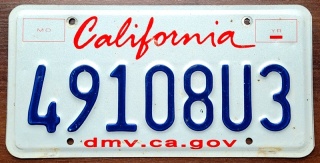 California - tablica z USA