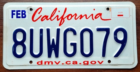 California - tablica z USA