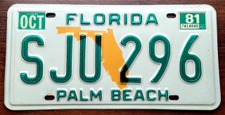 Florida 1981 - Palm Beach - tablica z USA