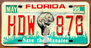 Florida 1996 - tablica z USA