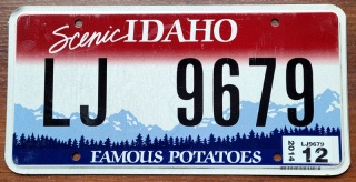 Idaho 2014 - tablica z USA