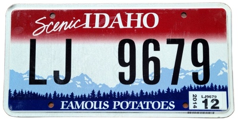 Idaho 2014 - tablica z USA
