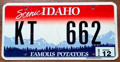 Idaho 2014 - tablica z USA