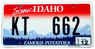Idaho 2014 - tablica z USA