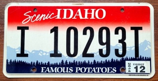 Idaho 2014 - tablica z USA
