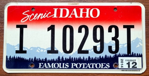 Idaho 2014 - tablica z USA