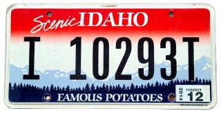 Idaho 2014 - tablica z USA