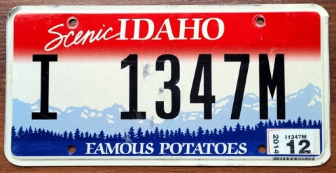 Idaho 2014 - tablica z USA