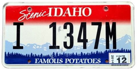 Idaho 2014 - tablica z USA