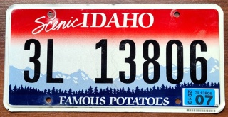 Idaho 2013 - tablica z USA