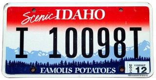 Idaho 2014 - tablica z USA