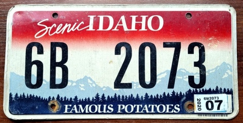 Idaho 2020 - tablica z USA