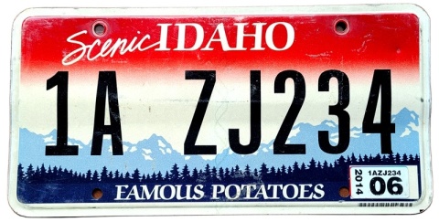 Idaho 2014 - tablica z USA