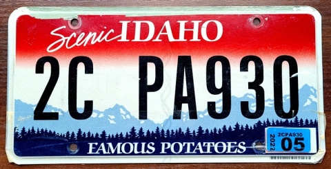 Idaho 2022 - tablica z USA