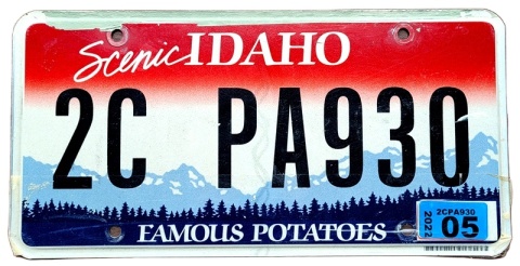 Idaho 2022 - tablica z USA