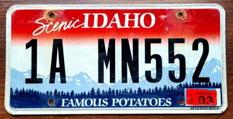 Idaho 2024 - tablica z USA