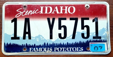 Idaho 2020 - tablica z USA