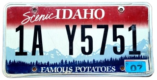 Idaho 2020 - tablica z USA