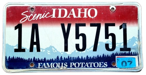 Idaho 2020 - tablica z USA