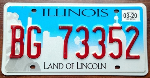 Illinois 2020 - tablica z USA