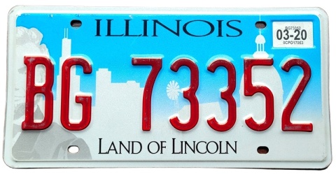 Illinois 2020 - tablica z USA