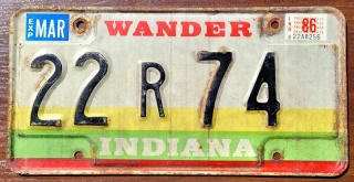 Indiana 1988 - tablica z USA