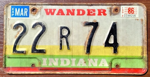 Indiana 1988 - tablica z USA