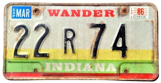 Indiana 1988 - tablica z USA