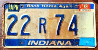 Indiana 1989 - tablica z USA