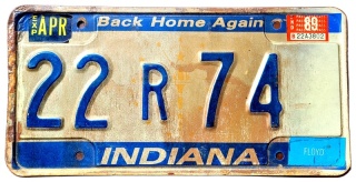 Indiana 1989 - tablica z USA
