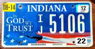 Indiana 2012 - tablica z USA