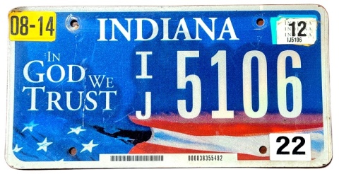 Indiana 2012 - tablica z USA