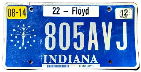 Indiana 2012 - tablica z USA