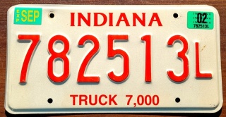 Indiana 2002 - tablica z USA