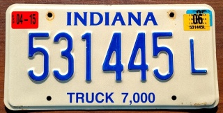 Indiana 2006 - tablica z USA