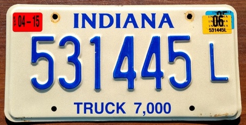 Indiana 2006 - tablica z USA