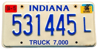 Indiana 2006 - tablica z USA