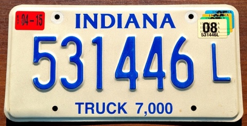 Indiana 2008 - tablica z USA