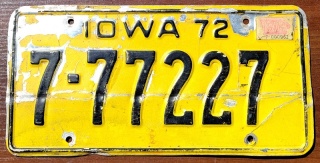 Iowa 1972 - 777 - tablica z USA